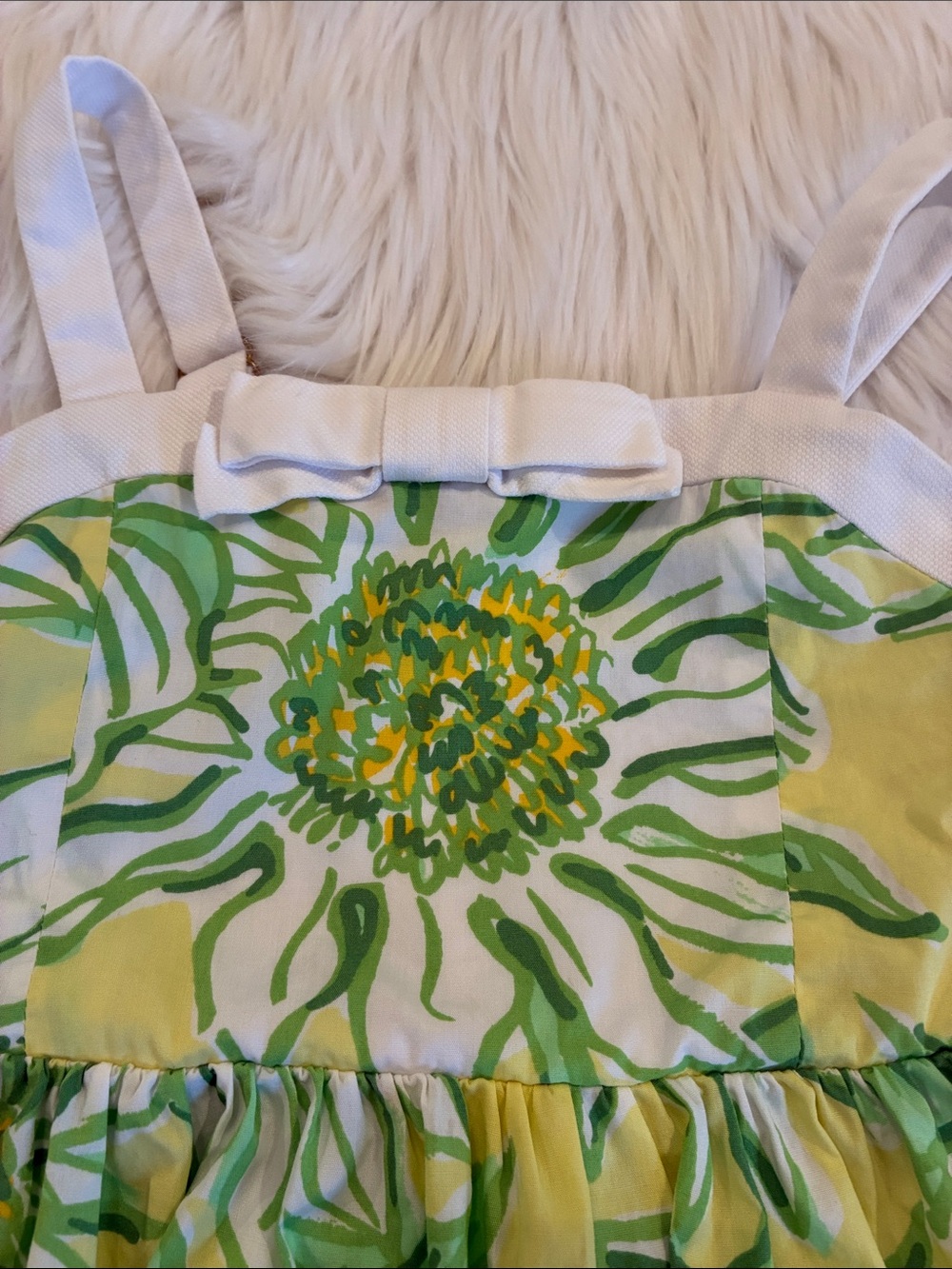 Lilly Pulitzer Girls Yellow & Green Floral Sundress—Limoncello Sunbelievable - Picture 3 of 8